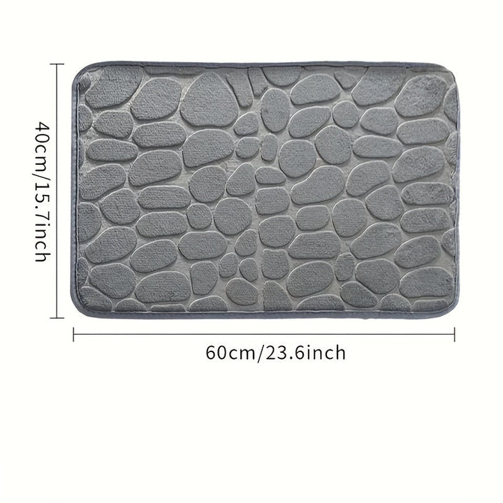 1pc Alfombra de baño de lujo con diseño geométrico de vellón de coral - Antideslizante, suave, de secado rápido, alfombra de baño de poliéster absorbente, solo lavado a mano, tejido de punto, forma rectangular, 300 g/m², 1,5 cm de grosor