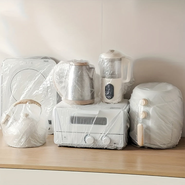 10 Piezas De Cubiertas A Prueba De Polvo Para Electrodomésticos, A Prueba De Lluvia E Impermeables, Cubierta De Plástico Grande Desechable Para El Polvo, Para Horno De Microondas, Olla Arrocera, Cubierta Protectora Para El Hogar