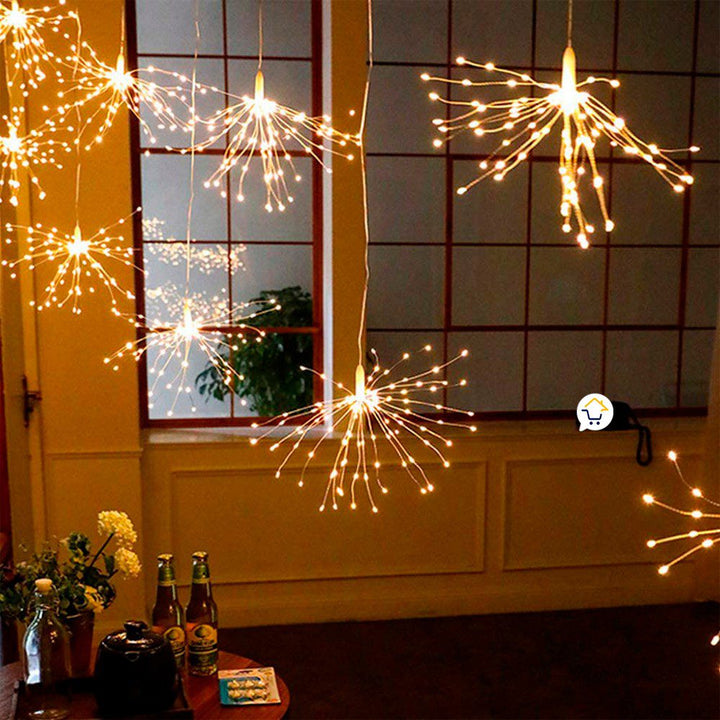 Luces Micro Led Fuegos Artificiales 3 Metros Navidad Cálido 1601V