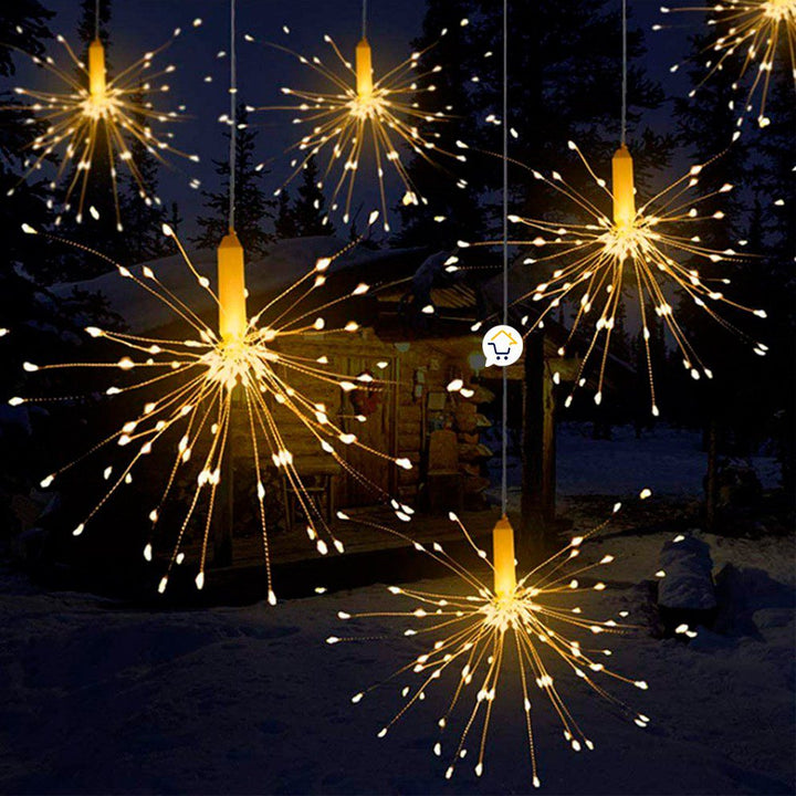 Luces Micro Led Fuegos Artificiales 3 Metros Navidad Cálido 1601V