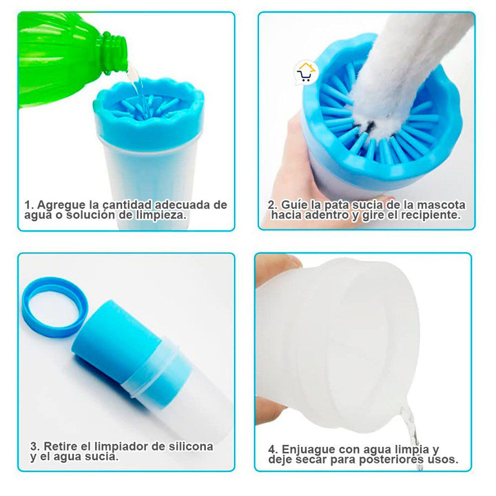 Limpiador Grande Patas Perro Cepillo Limpieza Portátil Mascotas BS-72
