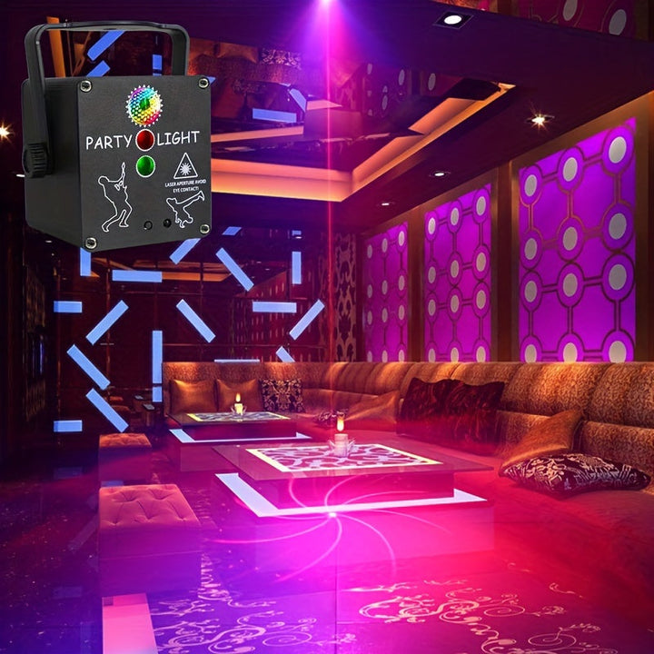 1 unidad de luces LED RGB para fiestas, 3 en 1, USB, con control remoto, proyector de luces estroboscópicas y discoteca, ideal para bares, cumpleaños, clubes, bodas, eventos comerciales y fiestas