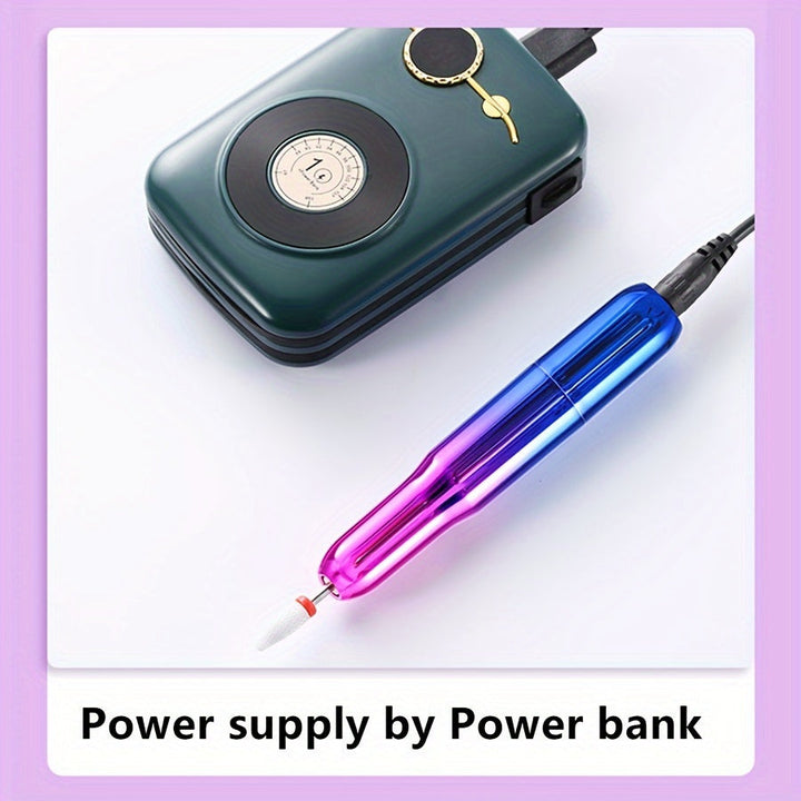 Duofu Profesional Conjunto de Taladro Eléctrico USB - Bajo Ruido y Libre de Vibraciones, Lijadora y Herramienta de Pulido para Manicura y Pedicura, Diseño Portátil, Ideal para Uso en Casa y Salón, Regalo para Mujeres