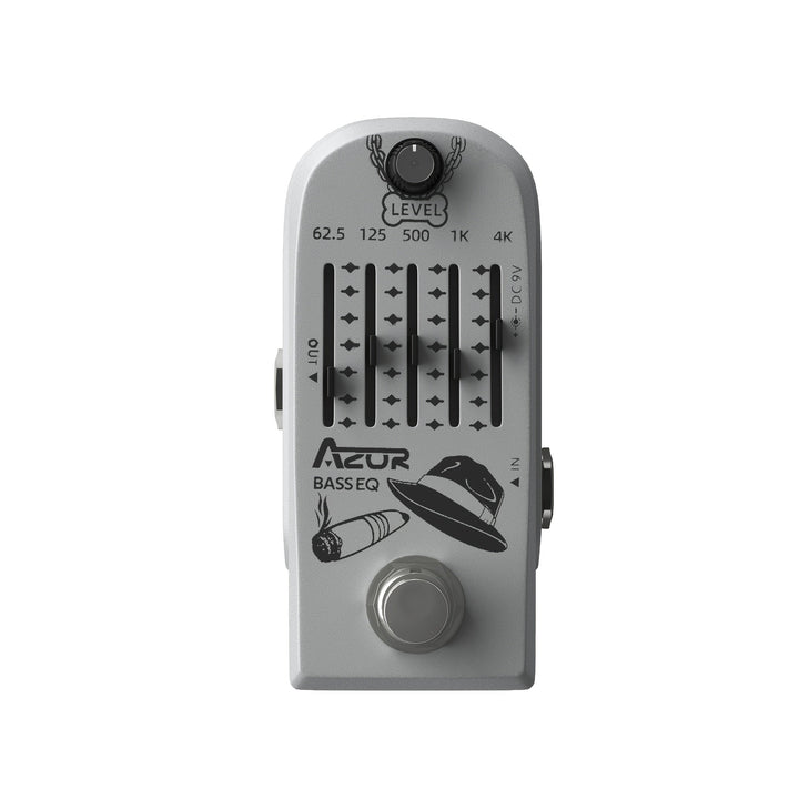 Pedal de Efectos para Bajo Eléctrico AZOR con Ecualizador de 5 Estadias, Pasaje Verdadero Sin Pérdidas y Diseño Compacto en Aleación de Aluminio