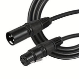 [Cable de Audio XLR Flexible] Cable de Audio XLR Macho a Hembra Compatible con Ethernet Cat6a Redondo Xingzhaotong - No Requiere Batería Conector Flexible para Micrófono, KTV, Amplificador, Mezclador - Negro