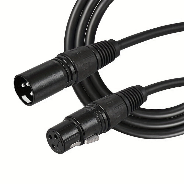 [Cable de Audio XLR Flexible] Cable de Audio XLR Macho a Hembra Compatible con Ethernet Cat6a Redondo Xingzhaotong - No Requiere Batería Conector Flexible para Micrófono, KTV, Amplificador, Mezclador - Negro