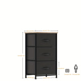 3-5 cajones de armario, caja de almacenamiento con estantes para ropa, estructura metálica y tablero de madera, almohadillas antideslizantes reforzadas, ideal para salón y pasillo