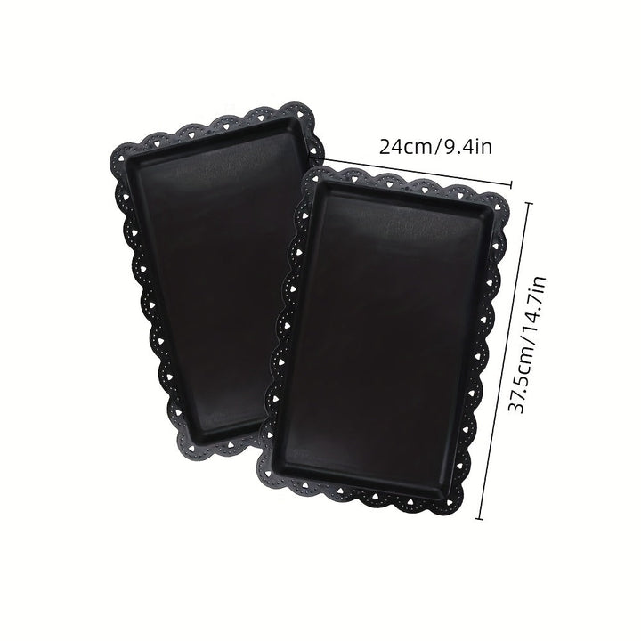 2 piezas de bandeja de plástico para exhibición, bandeja para frutas y alimentos, soporte para pasteles estilo europeo, platos rectangulares, platos para cupcakes y bocadillos, bandeja para frutos secos, bandejas para fiestas de cumpleaños y bodas, sumin