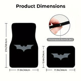 Juego de 4 alfombras de suelo para coche con tema Batman de Wast Bros, alfombras de suelo a prueba de polvo, alfombras antideslizantes para coches, camiones y SUV, ajuste universal, material de poliéster, perfectas para el Año Nuevo, Navidad, Día de San