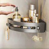 Estante de Baño Triangular de Fácil Instalación - Estante de Esquina de Montaje en Pared sin Taladro para Ducha y Inodoro