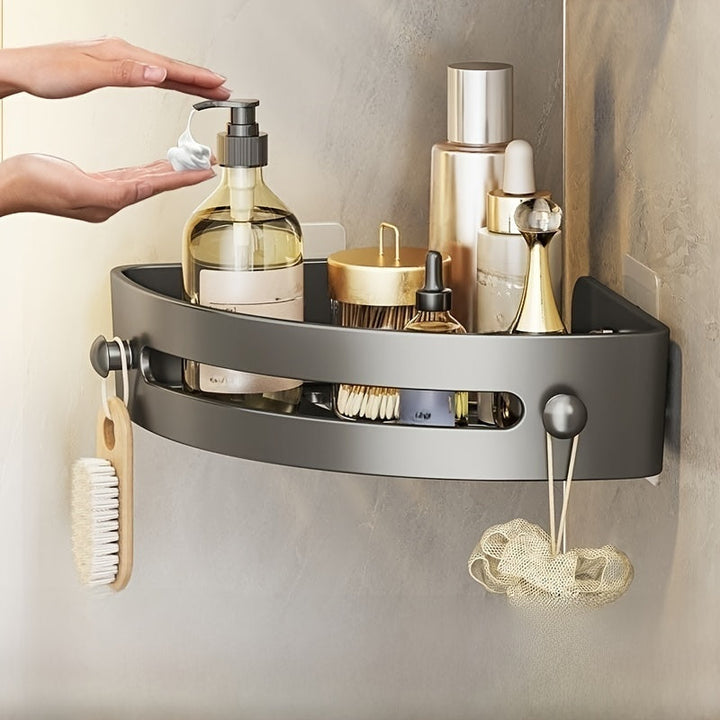 Estante de Baño Triangular de Fácil Instalación - Estante de Esquina de Montaje en Pared sin Taladro para Ducha y Inodoro