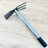 1 pieza de pala y rastrillo de doble propósito con mango de acero duradero - Herramienta de jardinería ergonómica para palas y rastrillos eficientes, ideal para plantar flores, mantenimiento de jardines | Rastrillo de metal resistente | Diseño ergonómico