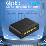 Divisor de cable Ethernet 1 a 4 1000 Mbps, Divisor de cable de Internet Dockteck 2,54 pulgadas 4 salidas Alta velocidad de red Gigabit para LAN Puerto RJ45 Router Switch Trabaja con cable Cat5/5e/6/7/8
