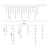 Cortina LED Intercalada 9 m 300 Luces Navidad Azul 300LEDCA1