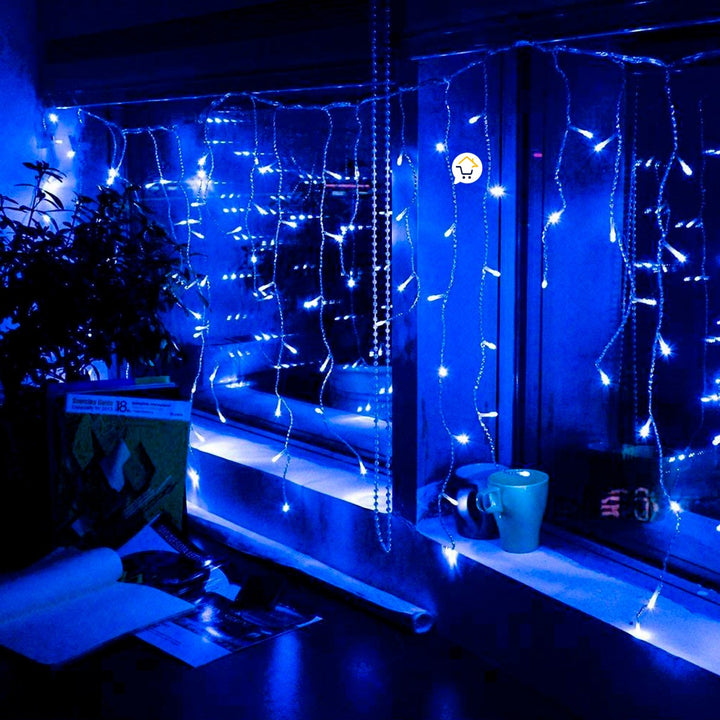 Cortina LED Intercalada 9 m 300 Luces Navidad Azul 300LEDCA1