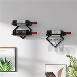 1pc Estante de Vino Montado en Pared para Botella Única - Diseño Ahorrador de Espacio en Metal con Acabado Mate, Almacenamiento Seguro y Estilo Minimalista Moderno para Barra del Hogar, Cocina, Comedor, Decoración Contemporánea, Acabado Elegante