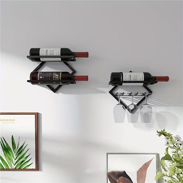 1pc Estante de Vino Montado en Pared para Botella Única - Diseño Ahorrador de Espacio en Metal con Acabado Mate, Almacenamiento Seguro y Estilo Minimalista Moderno para Barra del Hogar, Cocina, Comedor, Decoración Contemporánea, Acabado Elegante