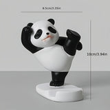 1pc Adorable Soporte para Teléfono y Tableta de Panda - ABS Impermeable, Figuras de Panda en Estilo Dibujos Animados en Blanco y Negro para Decoración de Escritorio, Ideal para Uso en Casa y Oficina, Regalo Perfecto para Amantes de la Tecnología