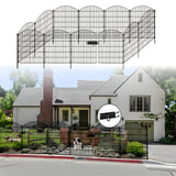 Valla Decorativa de Jardín Metálica de 108.97cm (Altura) con Arco y Cerradura para Puerta, Set de 6/10/11 Piezas sin Excavación, Barrera Animal Antirrobo, Malla de Alambre a Prueba de Óxido para Mascotas, Adecuada para Perros, Conejos y Patio,