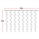 Luz Cascada 9X2 Metros 900 LED Luces Navidad BLANCA RF 2026