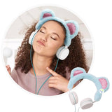 Audífonos Orejas De Oso Diadema Alámbricos Infantil YJ608A