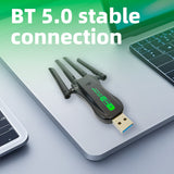 Adaptador inalámbrico dual banda Vszapower con doble modo (BT/WIFI) y alimentación por USB para PC, portátil, tableta - Conecta auriculares inalámbricos, altavoces, teclados, ratones y más, compatible con Windows, Mac, Android, conectividad de tableta, d