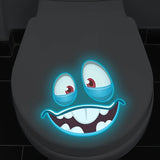 2 Piezas de Pegatinas para Inodoro que Brillan en la Oscuridad - 15*15cm Decoración para Baño y Dormitorio, PVC Autoadhesivo Impermeable, Diseño de Ojos Verdes Luminosos, Calcomanías Divertidas y Originales para Espacios Temáticos Interiores/Exteriores