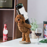 Rack de Vino Europeo Creativo para el Hogar, Decoración de Vino para el Salón, Bar, Teddy Dog, Rack de Vino Tinto, Decoración Divertida | Portavino Decorativo | Construcción de Resina