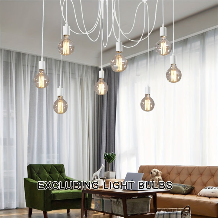 Lámpara Colgante Retro de 3/5/6/8 Cabezas DIY con Base de Lámpara Múltiple E27, Lámparas Industriales para Colgar en Cafeterías y Bares, Luces Colgantes de Araña