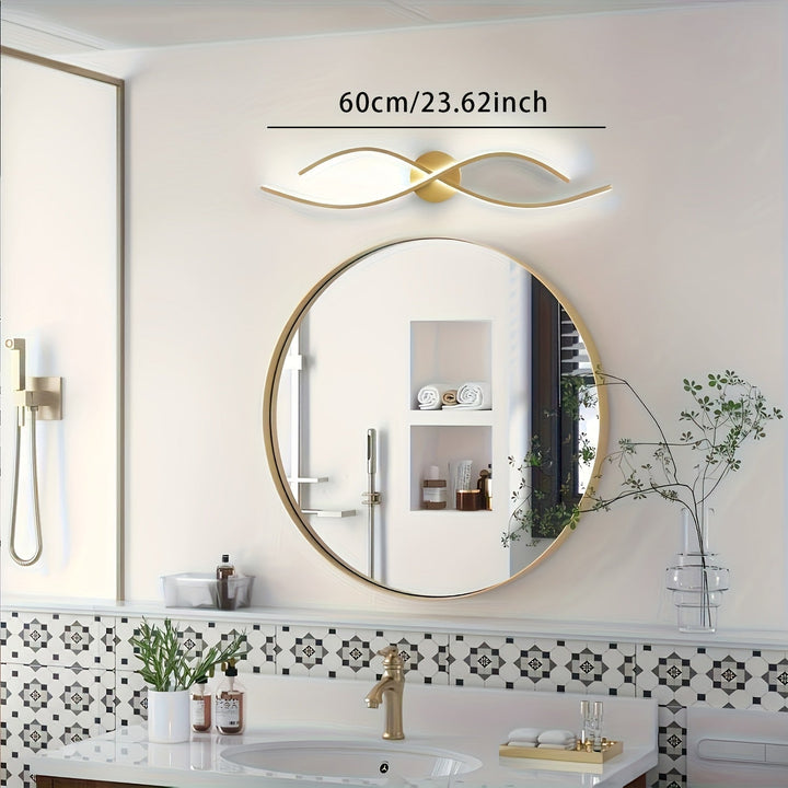 1 pieza de moderno farol de pared LED dorado, con sombra de aluminio de metal pulido, montaje semienterrado, cableado, para dormitorio, sala de estar, pasillo, 110V-240V, con fuente de luz, farol de pared para dormitorio | Luz LED moderna | Sombra de met