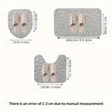 Juego de 3 alfombras de baño con relieve en forma de adoquines, ultra suaves y antideslizantes, alfombras absorbentes para bañera con contorno en forma de U clásico, accesorios y suministros para baño