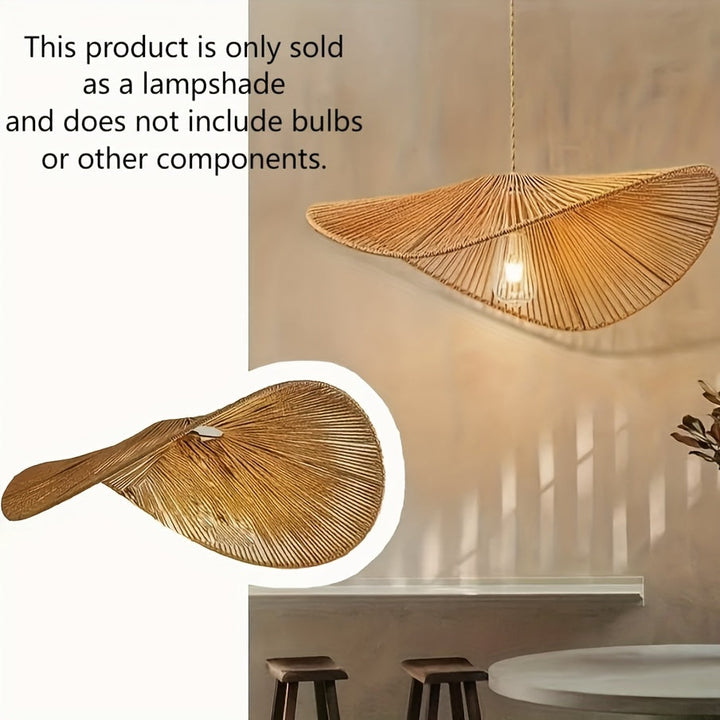 Linterna de Diseño Moderno Tejido a Mano con Hojas - Brillo Dorado Cálido, Material de Fibra Natural, No Necesita Electricidad para Decoración del Hogar, Regalo de San Valentín, Espacios Inspirados en Zen, Lámparas de Pared para Salón y Restaurantes, Ilu