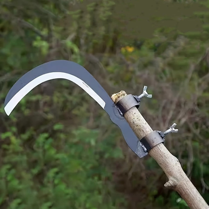 Herramienta de desmalezamiento agrícola de forma hoz, afilada para poda de alta montaña, utilizada para cosechar coco, mango y nueces de betel, hoz de uso exterior ampliamente utilizada.