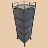 Carro de cocina metálico. Estante abierto cuadrado para almacenamiento. Estantería multifuncional con 6/4 niveles a elegir. Sin necesidad de montaje, sin operación eléctrica, espacio de almacenamiento cuadrado