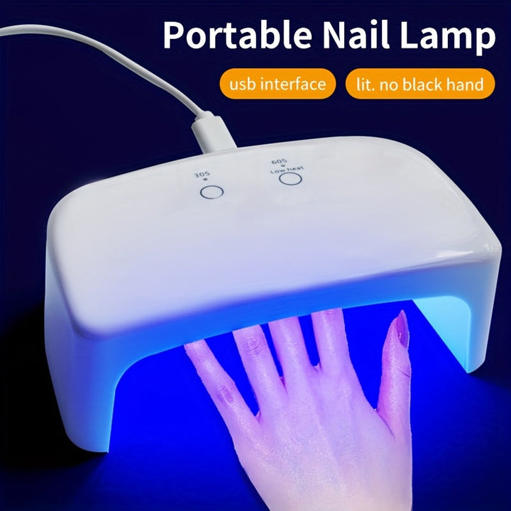 Linterna LED portátil para manicura, operación táctil, con 12 luces LED, 2 modos de temporización (30s, 60s), ideal para pulido y curado de gel, incluye cable USB universal