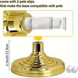 Base para asta de bandera dorada para interiores – ABS plástico resistente, con peso para mayor estabilidad, compatible con astas de 1.3”, 1.1” y 0.9”, ideal para decoración de hogar u oficina