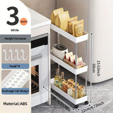 Carrito de almacenamiento rodante delgado de 3 niveles con ruedas, estante estrecho negro con tubos metálicos, organizador vertical para cocina, baño, habitación de lavandería, sala de estar - No se requiere ensamblaje, unidad de almacenamiento móvil | C