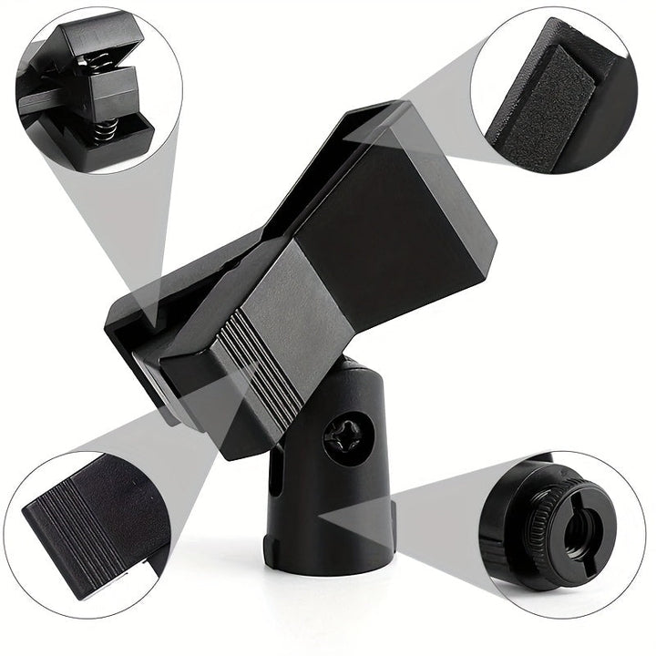 Soporte de clip para micrófono universal de 4 piezas para soporte de micrófono, compatible con adaptadores de 3/8" y 5/8