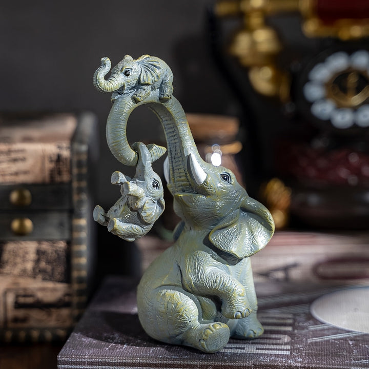 Un conjunto decorativo de figuritas de madre y elefante, perfecto para regalos del Día de la Madre.