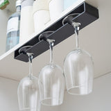 1 unidad de organizador para vasos de plástico con acabado pulido, soporte para copas de vino sin taladrar, secador de cristalería para colgar debajo del gabinete, ideal para cocina, bar y herramientas de restaurante