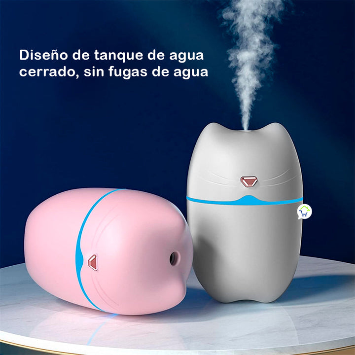 Mini Humidificador USB Gato Luz LED Difusor A6