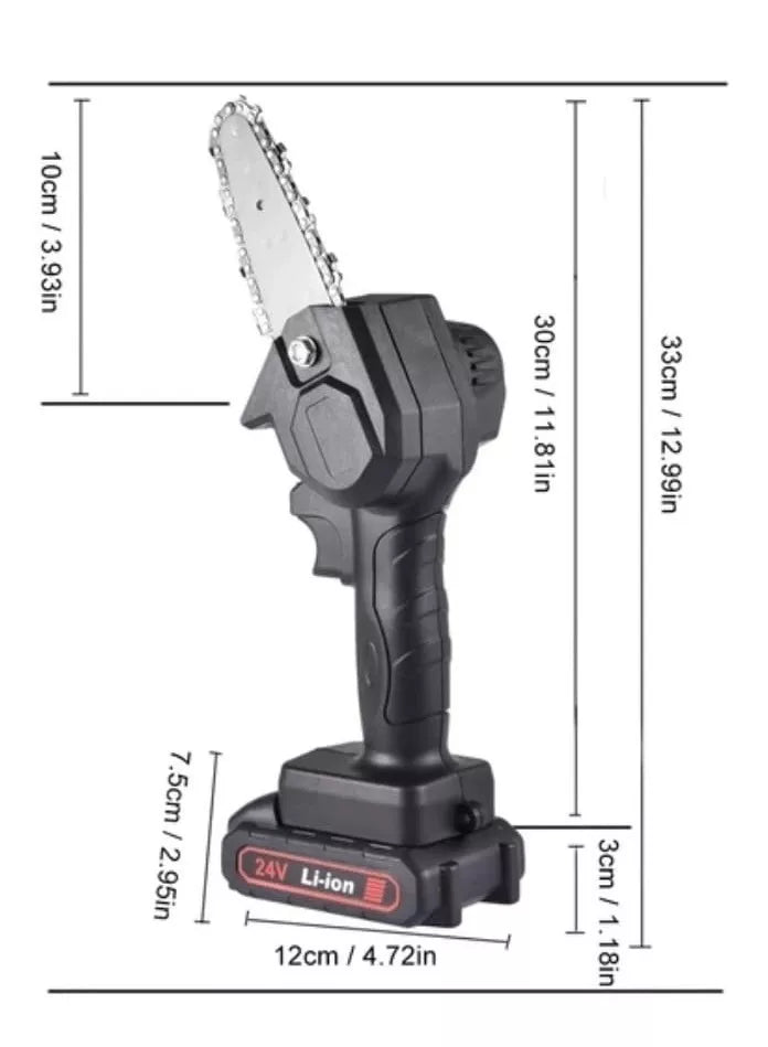 Mini Motosierra Electrica De Mano Portatil Recargable Sierra