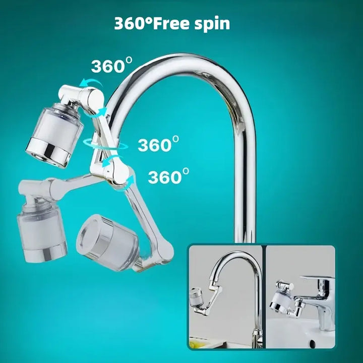 Filtra Agua de Grifo Ajustable con Doble Modo y Dispensador de Burbujas - Sistema Montado en Plástico que Elimina Cloro, Olores e Impurezas para Mejorar el Sabor y Calidad del Agua, Ideal para Fregaderos, Accesorio Moderno para Cocinas, Diseño Compacto