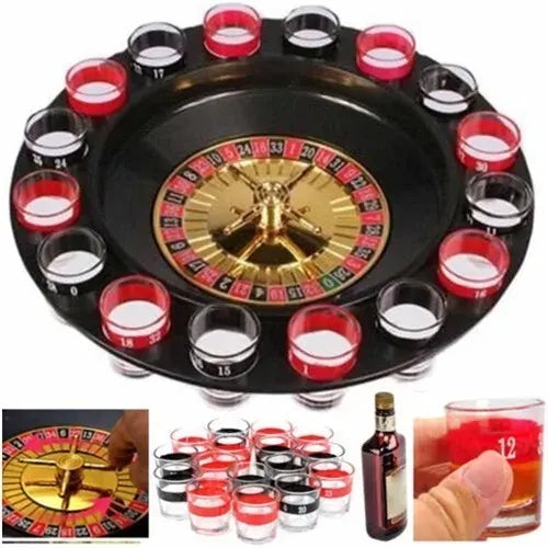 Ruleta De Shots Juego Mesa 16 Copas Juego De Fiesta Bebidas