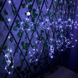 Cortina Intercalada Estrellas y Lunas 3 M x 79 CM  Luces 130 LEDS Navidad 1743