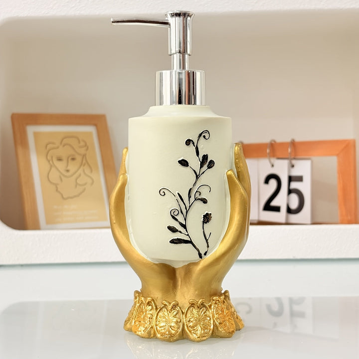 1pc Botella de Baño Dorada y Plateada, Recipiente Rellenable para Decoración del Hogar, Dispensador de Baño, Pieza Práctica para el Hogar