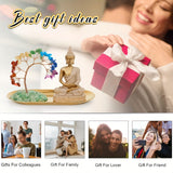 Árbol de cristal de chakras y estatua de Buda, set de decoración para yoga y meditación, árbol del dinero y figura de Buda para hogar, sala de estar, oficina o estante, atrae riqueza y buena suerte