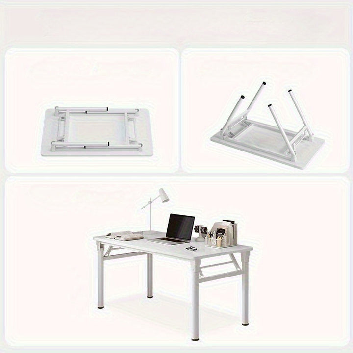 Mesita Plegable Blanca - Fácil de Montar, Diseño Compacto para Hogar, Oficina y Espacios Pequeños, Estructura de Madera con Marco Metálico, Incluye Sillas, Estética y Funcionalidad, Adecuada para 11 Festivales