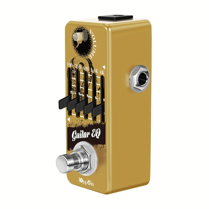IOppWin Ecualizador de 5 bandas para guitarra eléctrica, ancho ajustable, alimentado por USB, procesamiento de señal analógica, material de hierro, amarillo - Efectos de guitarra y amplificadores, Efectos de guitarra