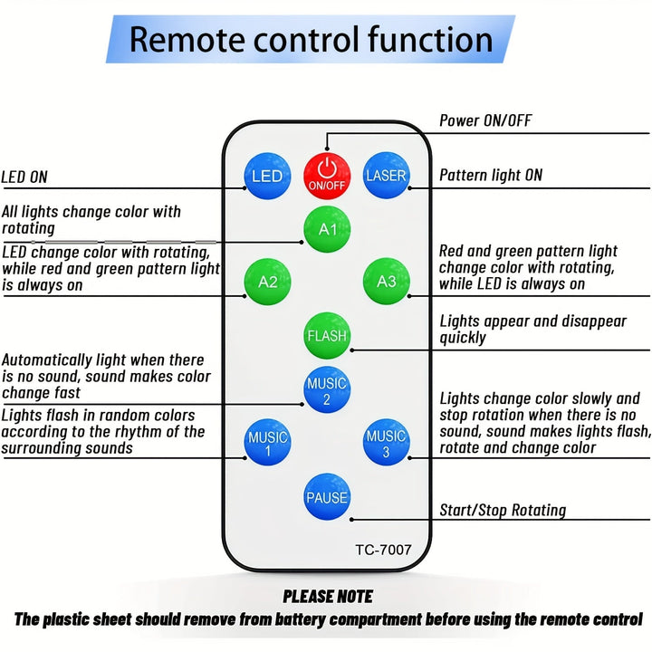 Luces para fiestas, luces de bola de discoteca, luces láser DJ activadas por sonido con control remoto, luces para bailar, discoteca, bares, KTV, fiestas, cumpleaños